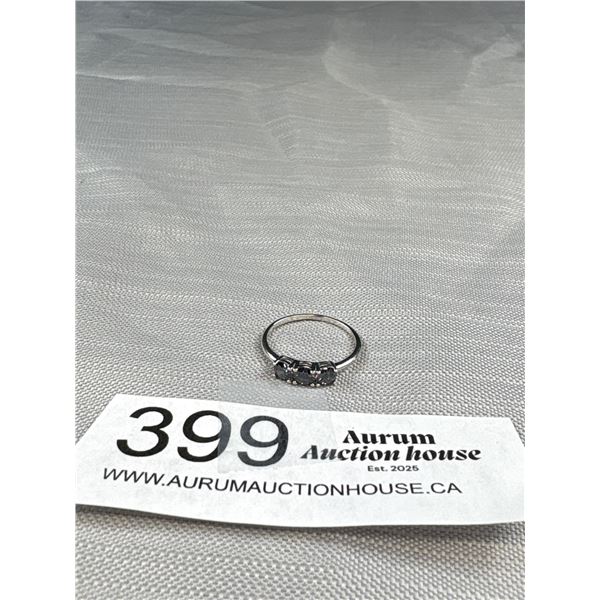 Sterling Silver w/ 3 Mystic Topaz Stones Ring, Marked B'C. 925, Size 7