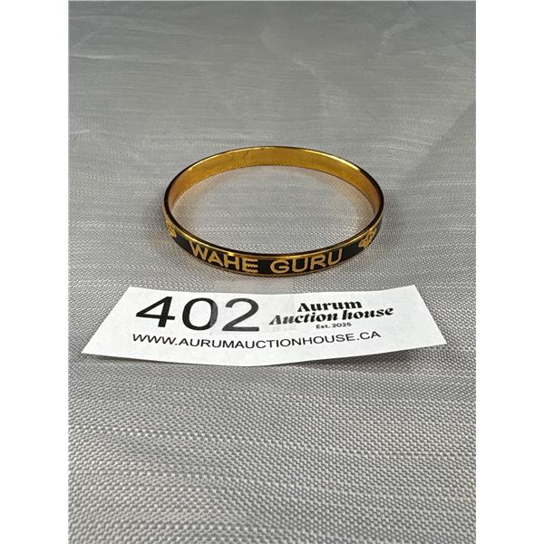 Wahe Guru 22K Gold Plated Bangle