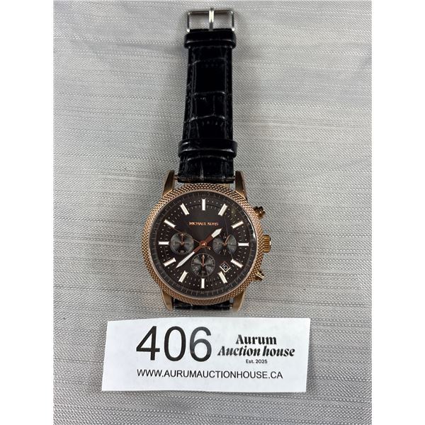 Gold Over Stainless Steel Michael Kors Watch, MK 9244 10 ATM, Date, Battery Required