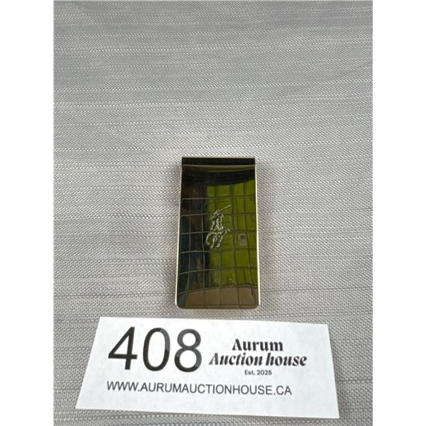 Gold Engraved Polo Money Clip, Unmarked