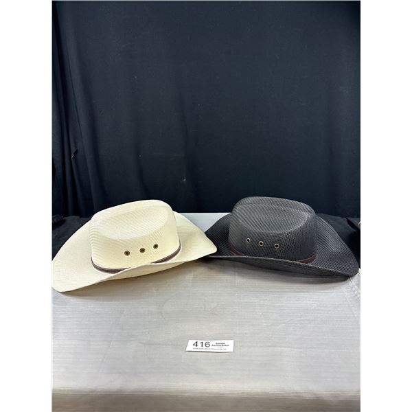 2 New Cowboy Hats One Size, One Black + One Cream