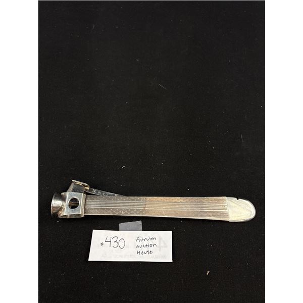 Nice Mid Century Silver Tone 7" Long Cigar Cutter