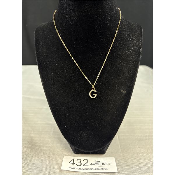 Swarvoski Gold Pendant w/ Chain Necklace, Each Marked w/ Swan
