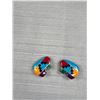 Image 3 : Native American Zuni Hand Crafted Semi Precious Stones Inlaid 2 Pendants for Earrings
