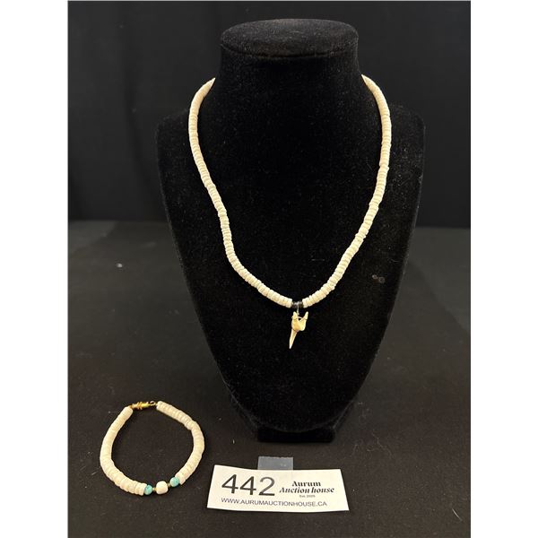 Vintage Puka Shell Necklace + Bracelet