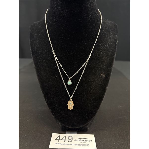 Silver, Marked Nine West Vintage America Necklace, 18-20 Inches Length