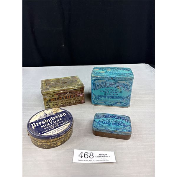 Lot of 4 Vintage Tobacco Tins