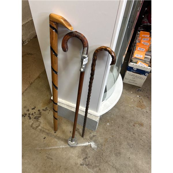 Lot of 3 Vintage Walking Sticks/Canes NO SHIPPING