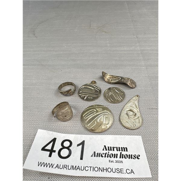Nice Lot of Silver Native Unfinished Jewelry Pieces