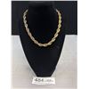 Image 1 : Gold Plated Twisted Rope Chain Necklace 15-17" Length
