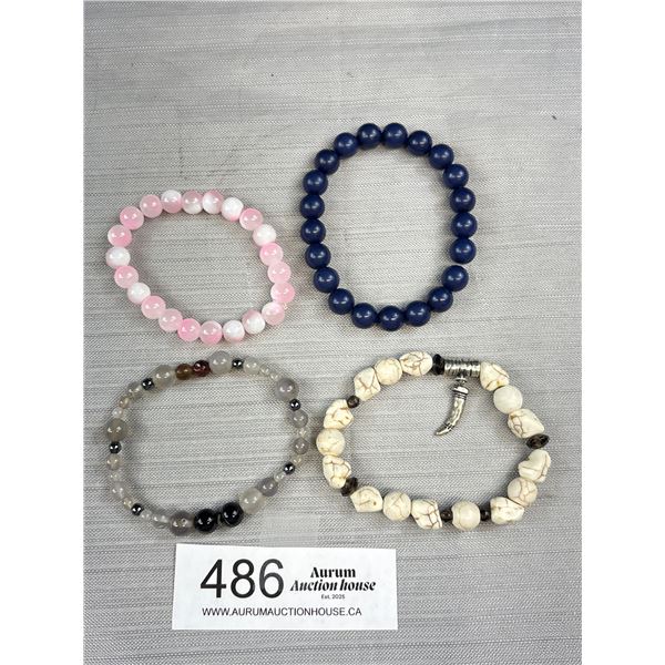 4 Semi Precious Stone Beads Bracelets