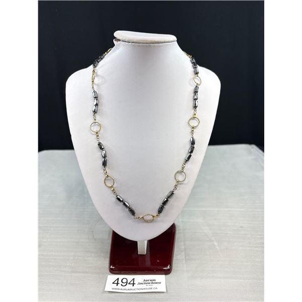 Vintage Black Magnetic Beads Necklace
