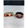 Image 4 : 2 Vintage Beadwork Bracelets + Bangle + Ring