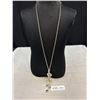 Image 1 : Vintage Glass Stones Tassel Pendant w/ Extra Length Chain Necklace