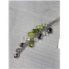 Image 2 : Vintage Glass Stones Tassel Pendant w/ Extra Length Chain Necklace