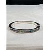 Image 2 : Lovely Silver Plated w/ Abalone Stones Set Hinged Bangle Unmarked
