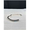 Image 3 : Lovely Silver Plated w/ Abalone Stones Set Hinged Bangle Unmarked