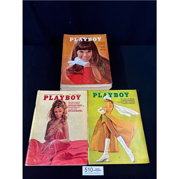 Lot of 7 1970 Playboy Magazines