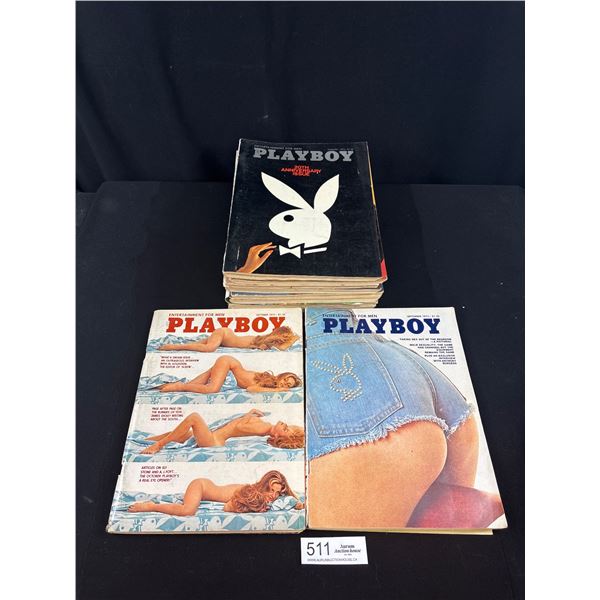 Lot of 10 1974 Playboy Magazines