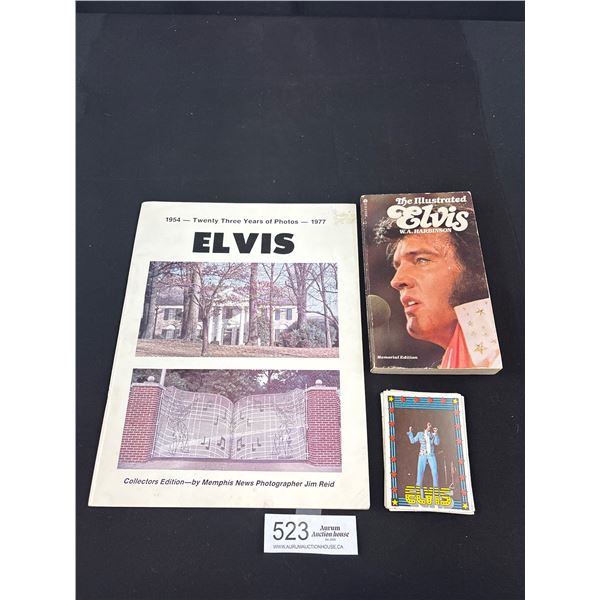 Vintage Elvis Collectible Lot of Books and Trading Cards