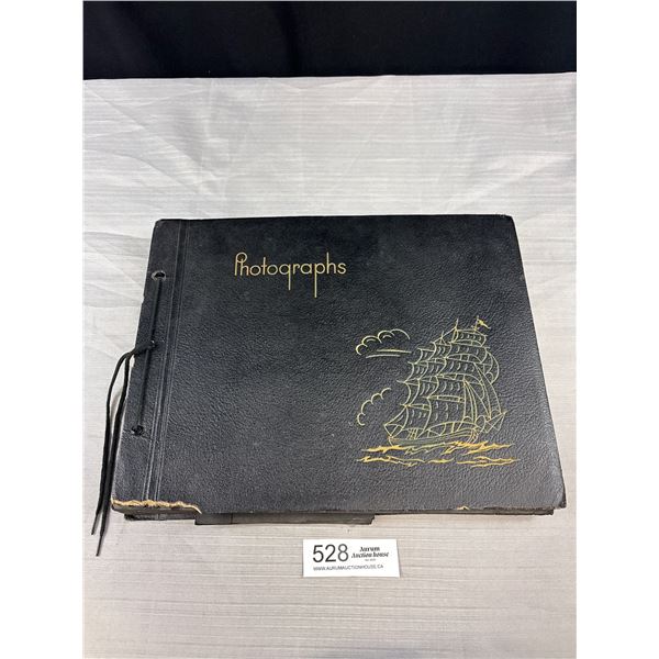 Old Black and White Photo Album Book, Military, Family, Etc