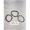 Image 1 : 3 Various Beads, Including Black Alaskan Diamond Hemetite Bracelets