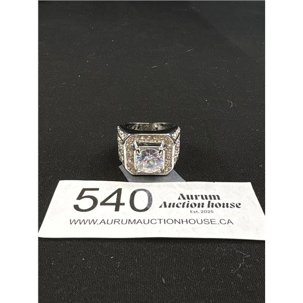 Silver Plated w/ CZ Stones Ring Marked S925 Size 11