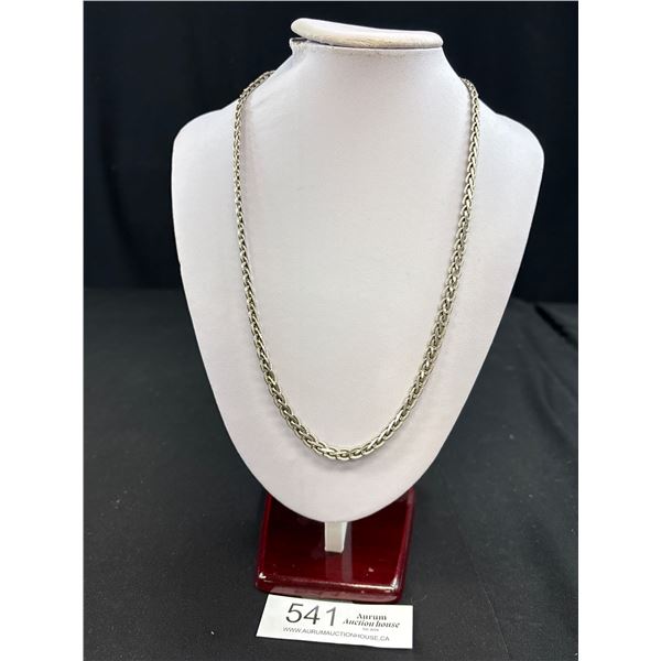 Mexican Silver Chain Necklace, Marked Mex 925, 23" Length