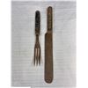 Image 4 : Very Unusual 19th Century Cast Iron Knife + Fork Made in Sheffield Circa 1890