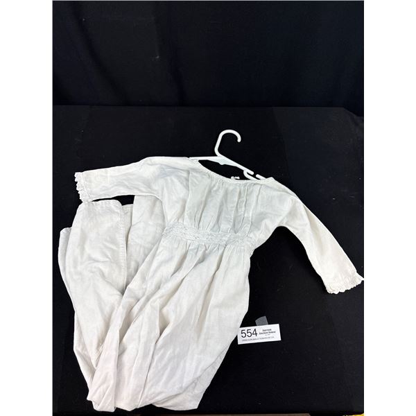 Edwardian (1910) White Linen Childs Dress