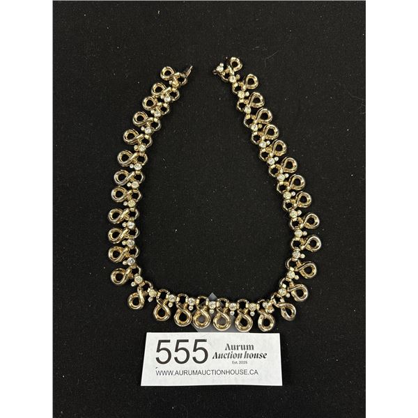 A Signed "Coro" Stone Set Choker Necklace