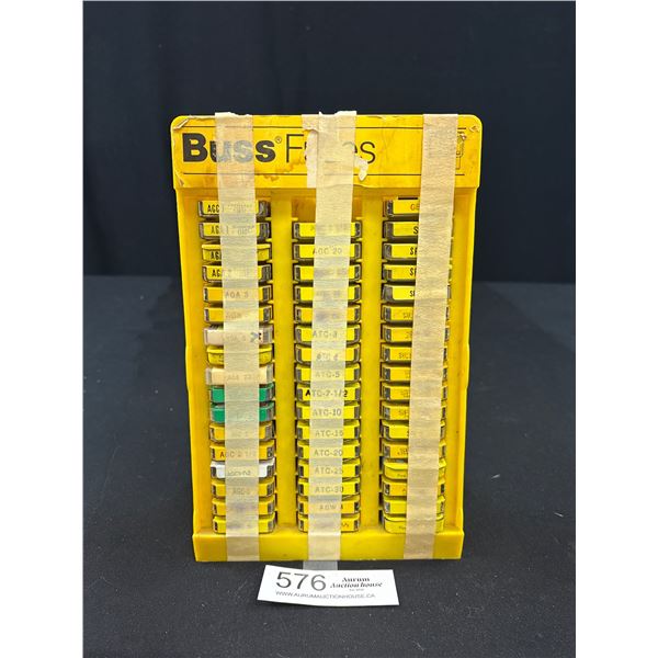 Vintage Buss Fuses Display Tray Full
