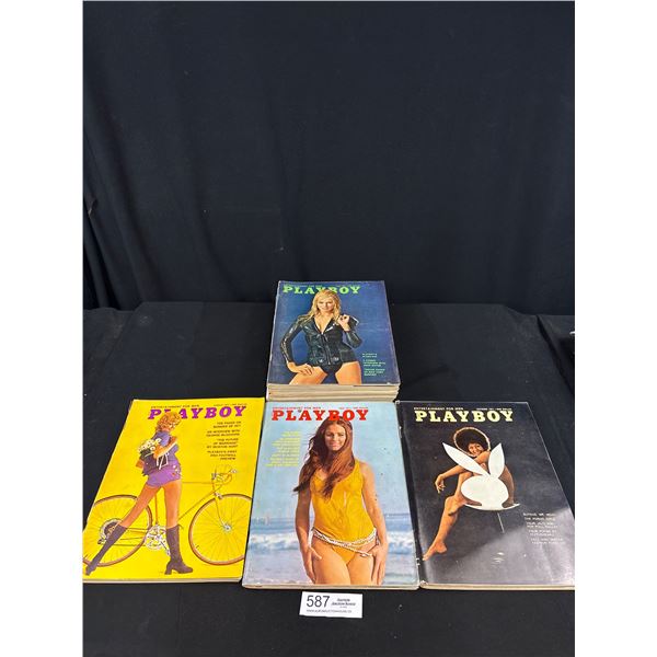 Lot of 7 1971 Playboy Magazines