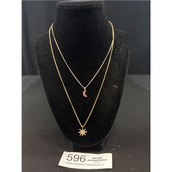 Lovely Joe Fresh Double Strand Pendants Necklace 15-18" Length, Self Adjustable