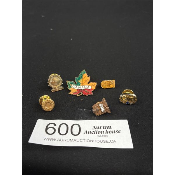 Vintage Enamel Maple Leaf Brooch + Many Collectible Pins
