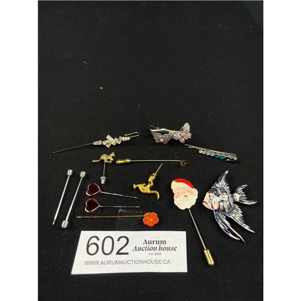 Collection of Vintage Stick Pins, Etc