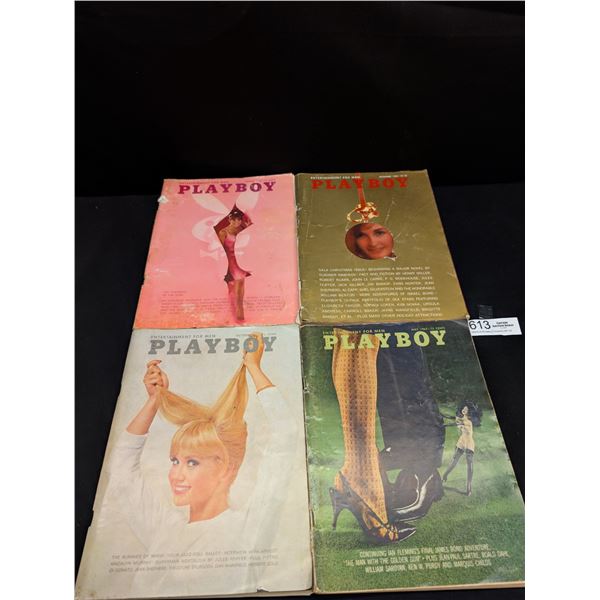 4 1965 Playboy Magazines