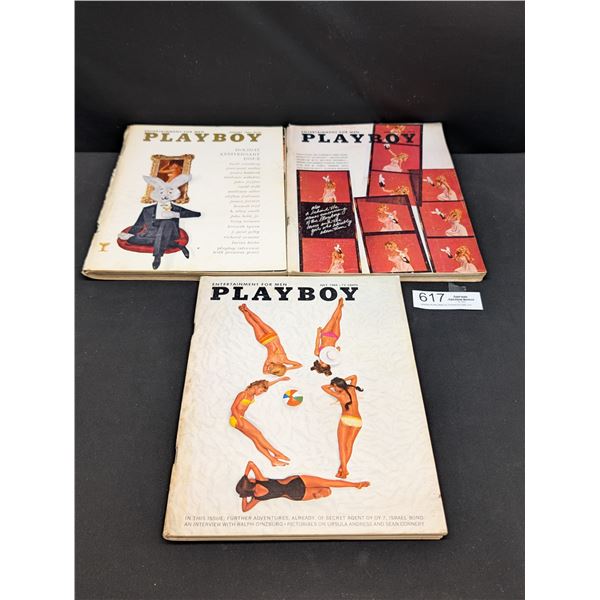 3 1966 Playboy Magazines