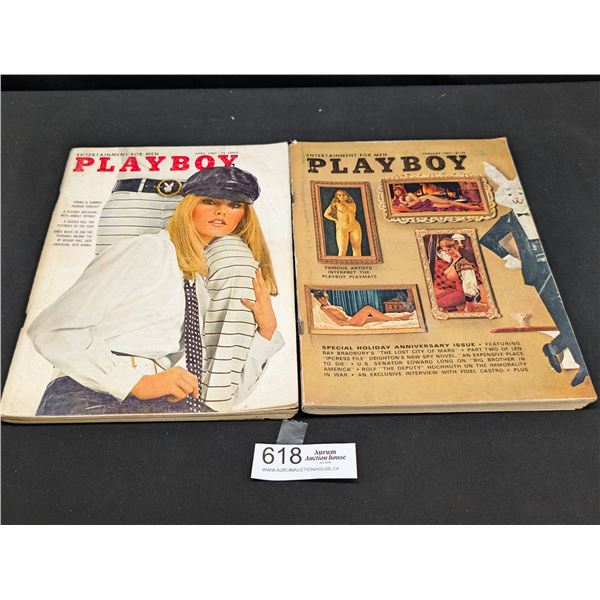 2 1967 Playboy Magazines