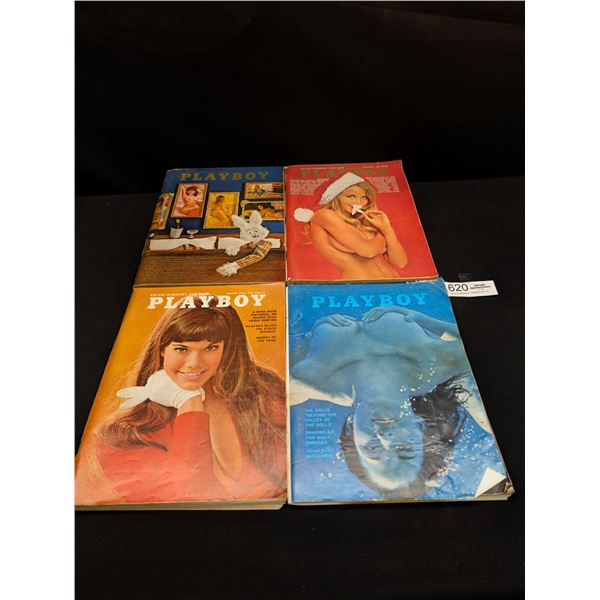 4 1970 Playboy Magazines