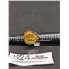 Image 3 : Nice Heart Shaped Tigers Eye Gemstone Gold Tone Ring