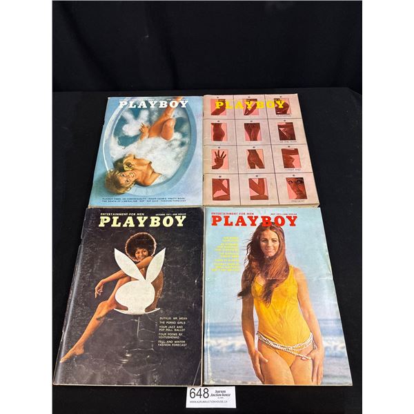 Lot of 4 1971 Playboy Magazines