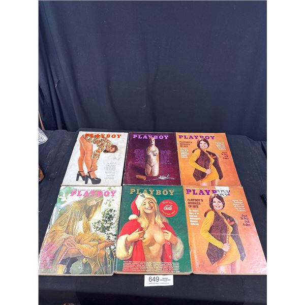 Lot of 6 1972 Playboy Magazines