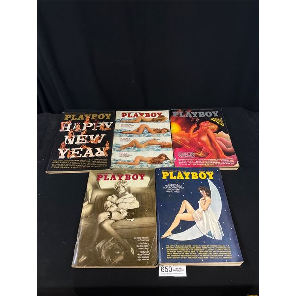 Lot of 5 1973 Playboy Magazines