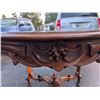 Image 2 : Vintage 1970s Louis XV French Design Table in Mahogany Finish 48" Wide 29" NO SHIPPING