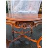 Image 5 : Vintage 1970s Louis XV French Design Table in Mahogany Finish 48" Wide 29" NO SHIPPING