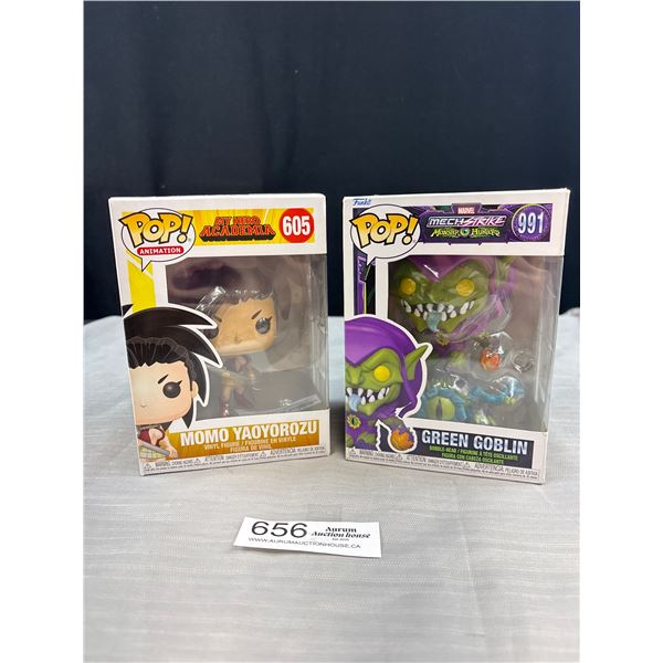 2 Funko Pops in Box Green Goblin and Momo Yaoyorozu