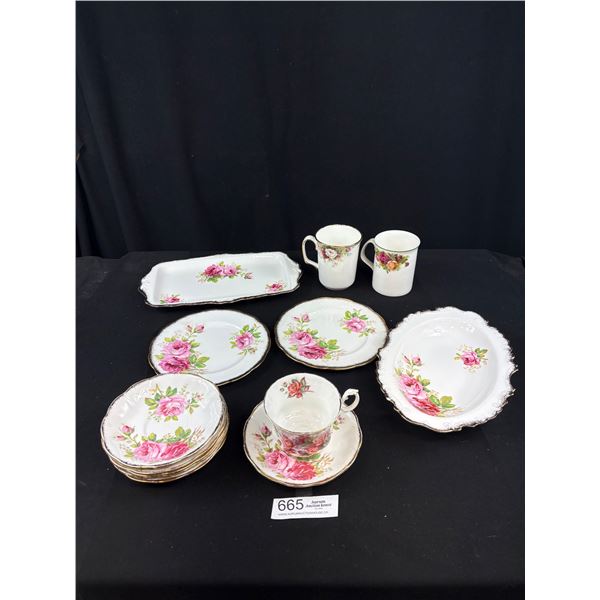 Nice Lot of Vintage Country Rose Royal Albert Dishes American Beauty etc