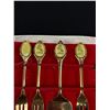 Image 4 : Nice Lot of Souviner Spoons Gold Rim Vase and Small Vaccum in Box