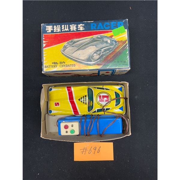 Vintage Battery Operated Racer Car in Original Box Made in China